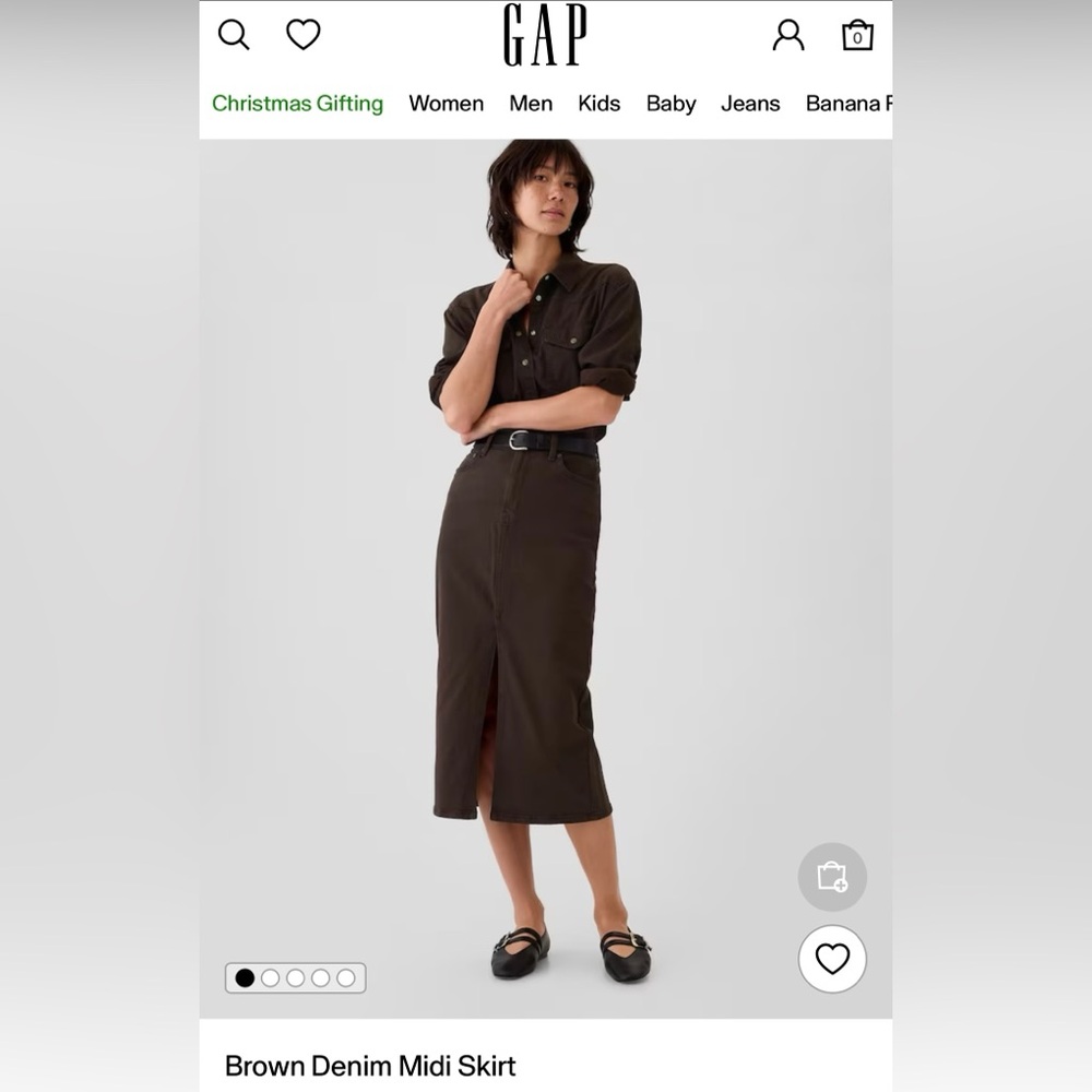 GAP Brown Denim Skirt